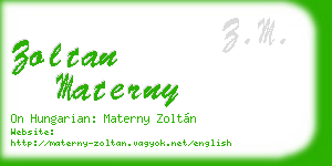zoltan materny business card